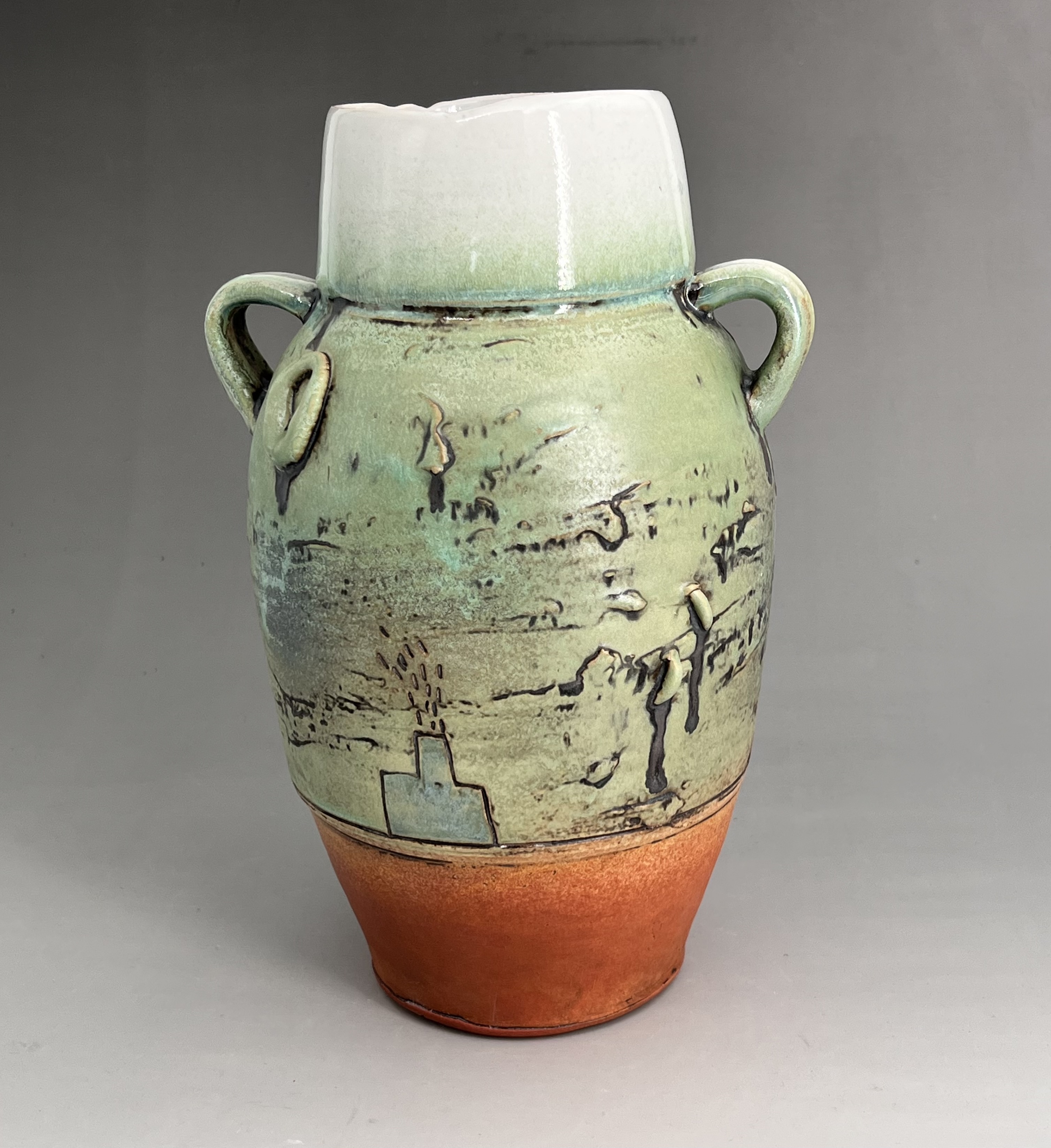 Handthrown Turquoise Vase
