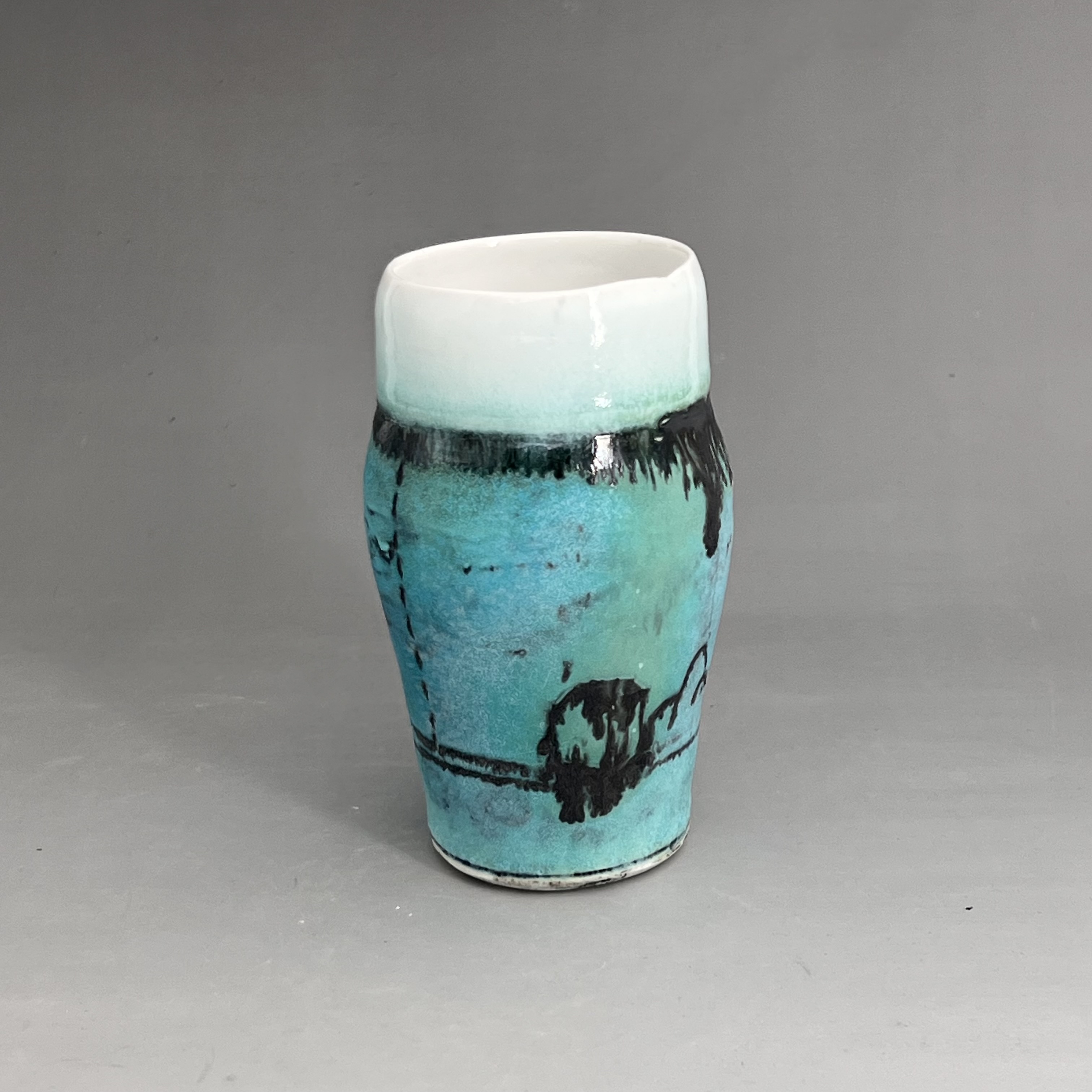 Handthrown Turquoise Vase
