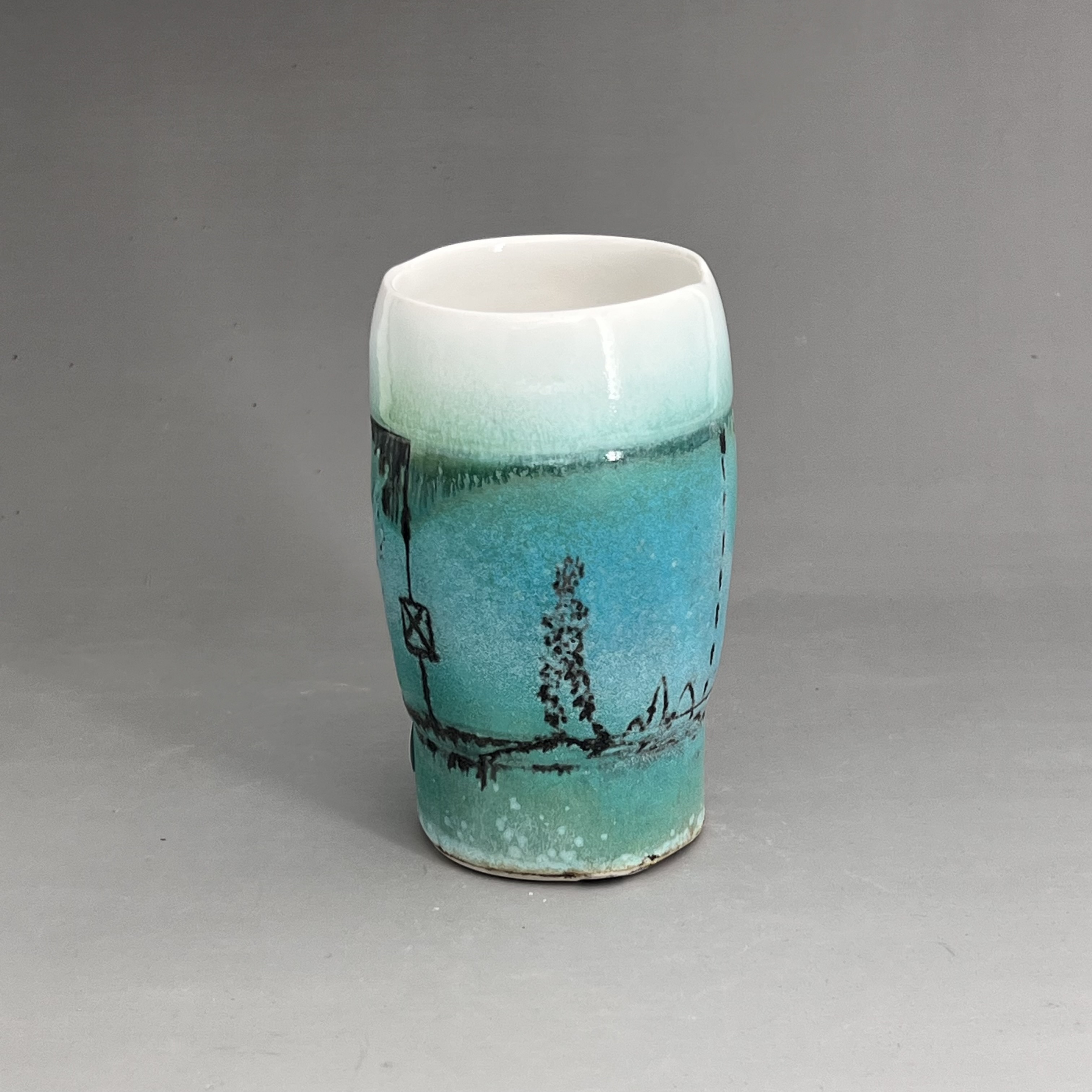 Handthrown Turquoise Vase