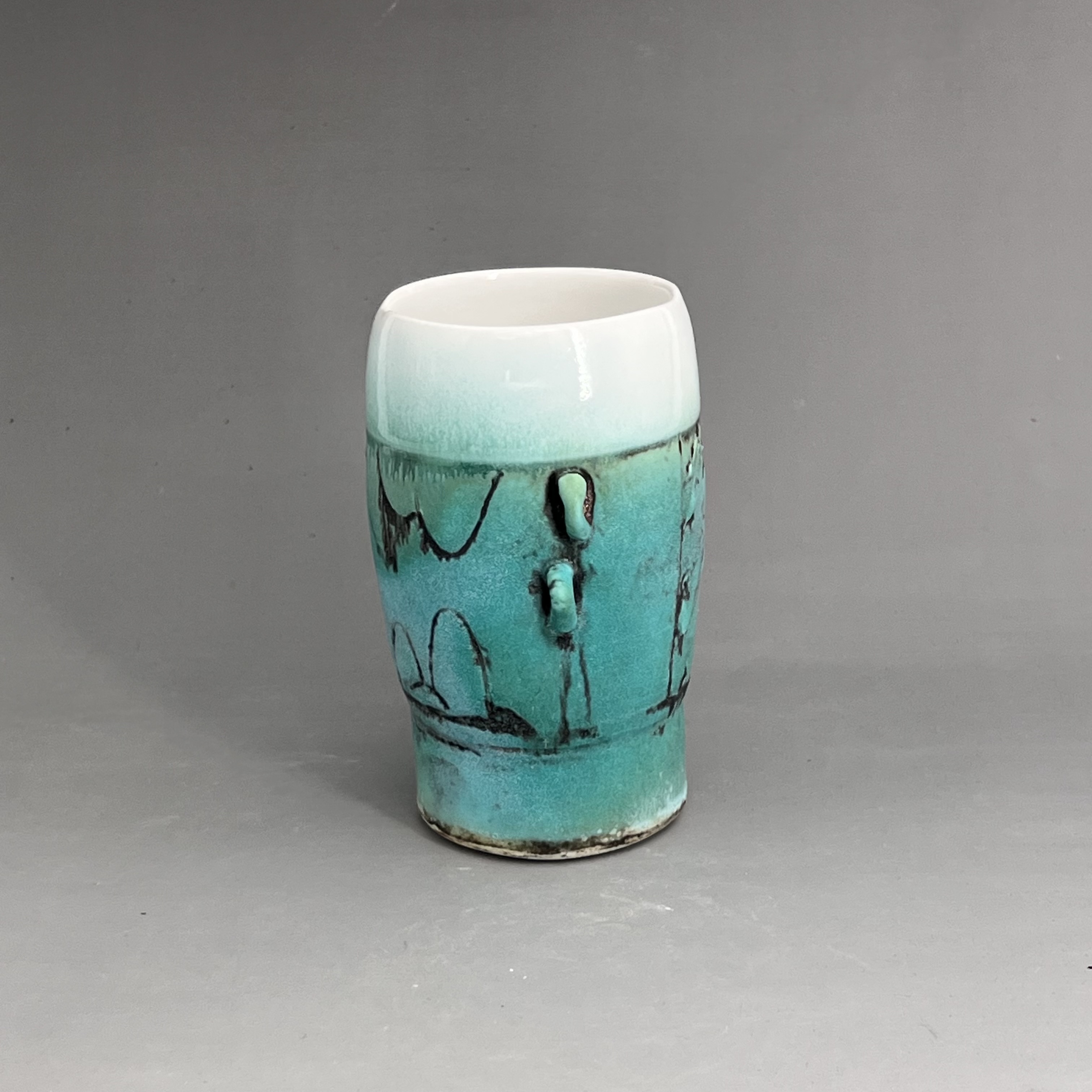 Handthrown Turquoise Vase