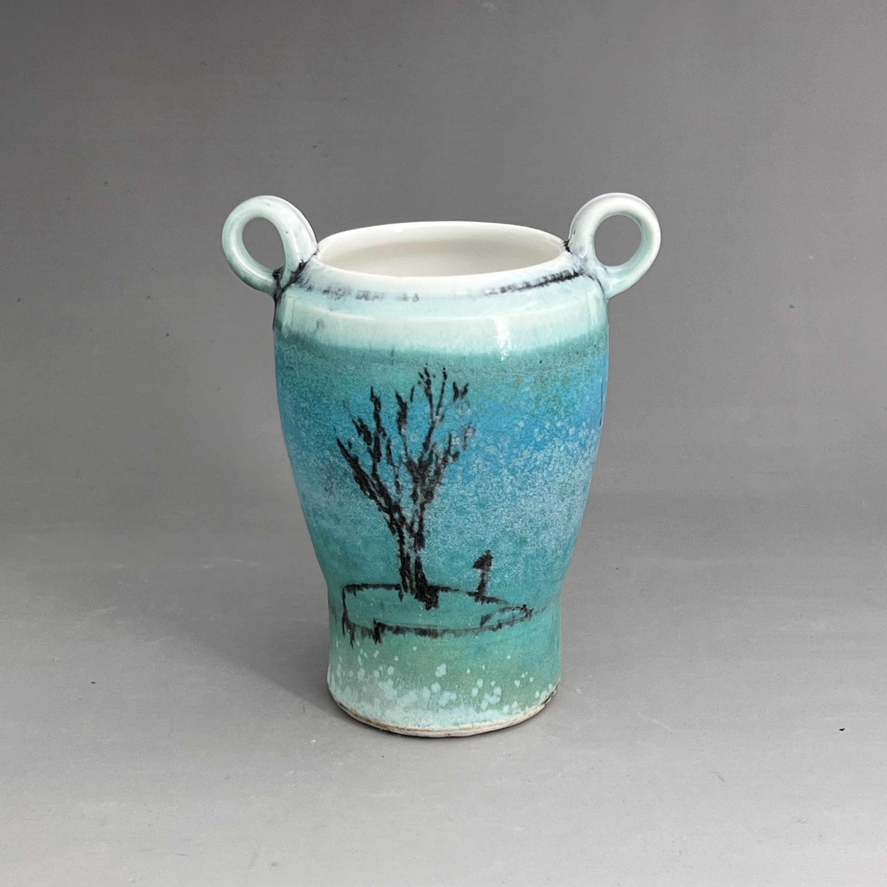 Handthrown Turquoise Vase